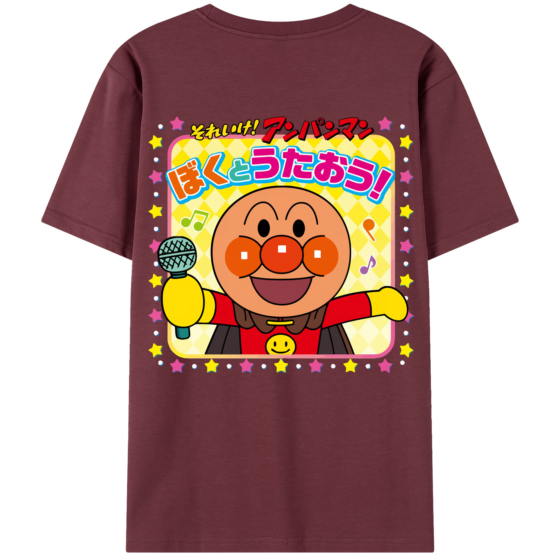 （画像用） アンパンマン Anpanman 綿100％半袖Tシャツ（背面プリント）